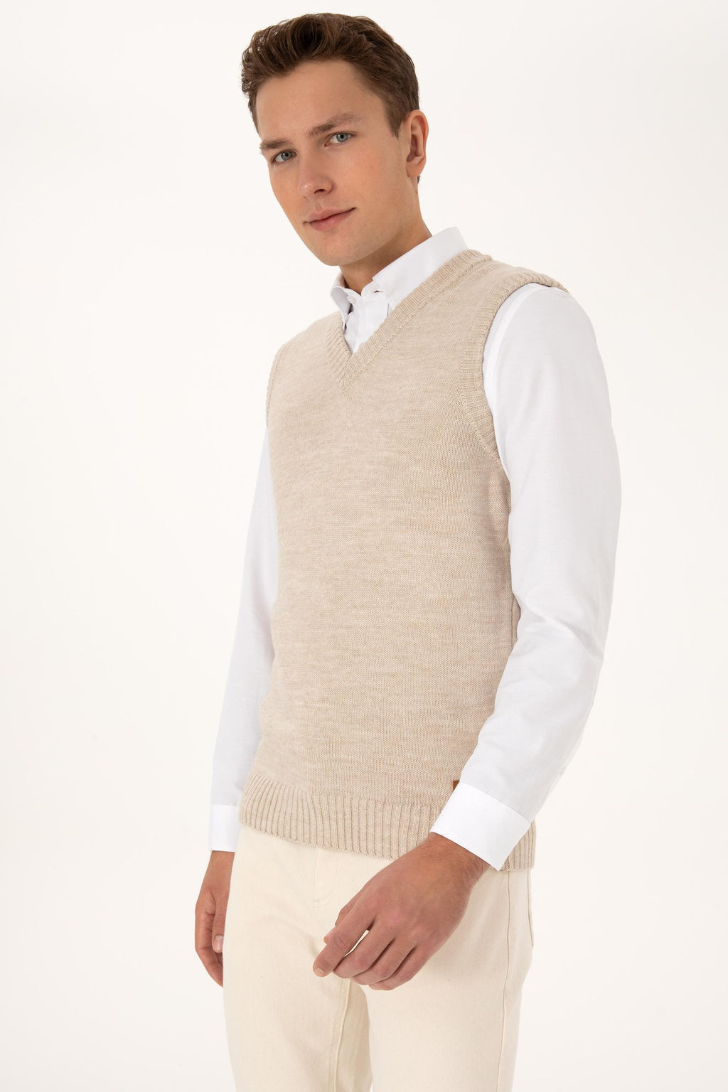 Erkek Koyu Bej S_veter - U.s. polo assn фото 3