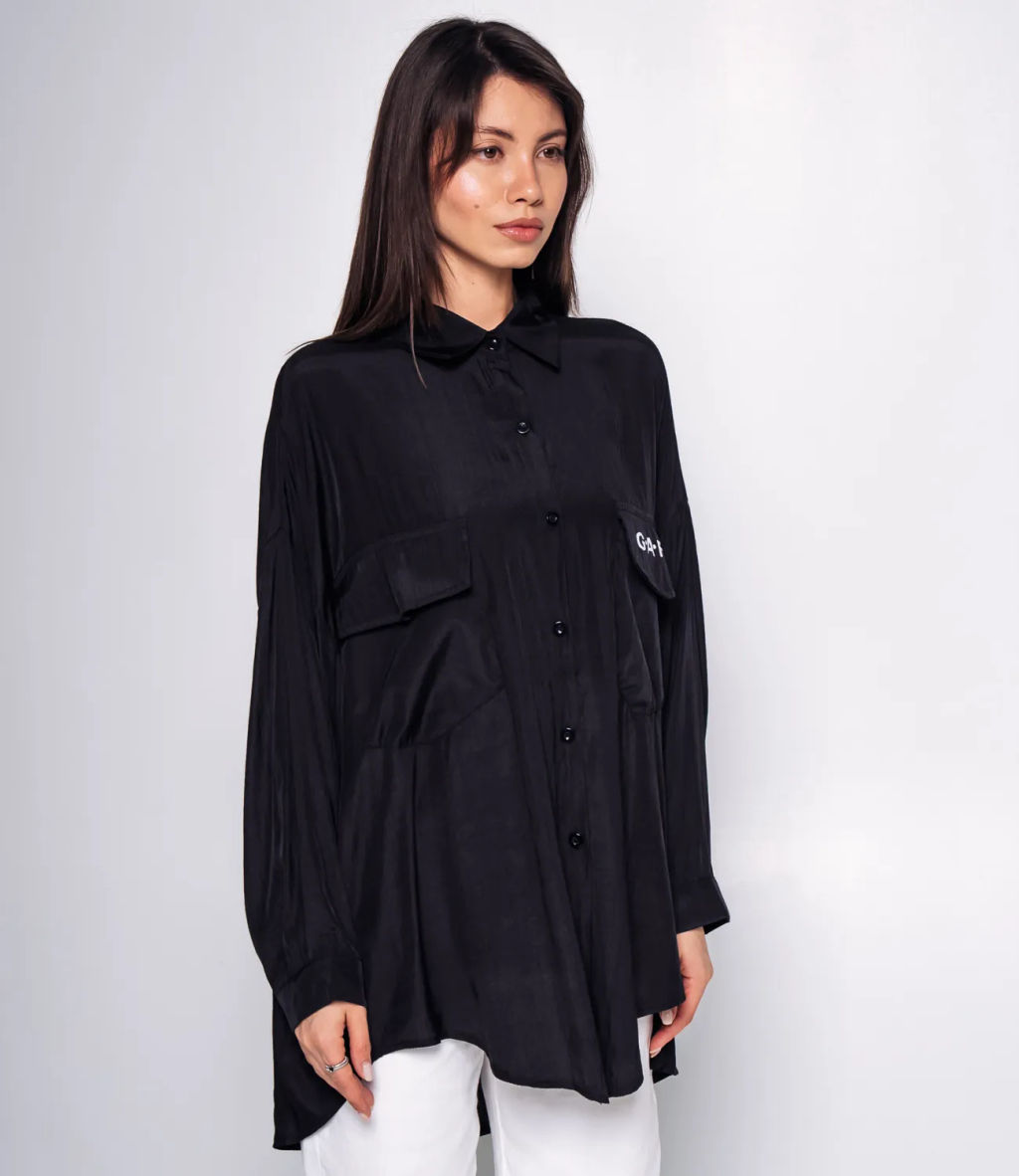 Рубашка #КТ20506, чёрный