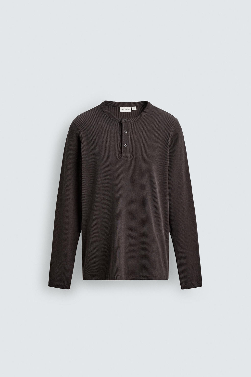 CAMISETA RIB CUELLO PANADERO / Negro / Marr?n - Zara фото 7