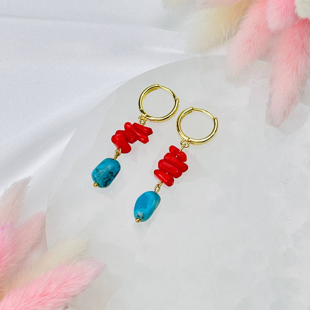 Серьги из Бирюзы и Коралла