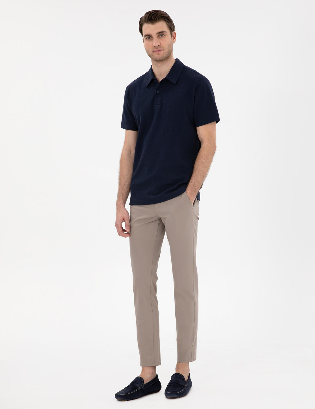 Lacivert Slim Fit Polo Yaka Ti__rt - Pierre cardin фото 4