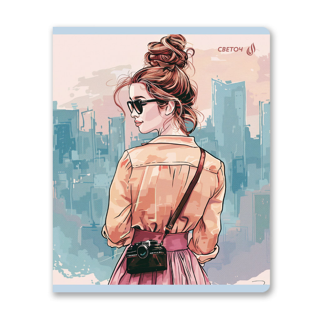 Светоч Т81 Тетрадь ученическая общая, выборочный лак, A5 80 л. на скобе 65 г/кв.м , белизна 100 % 5 шт. клетка 01127 Оглянись