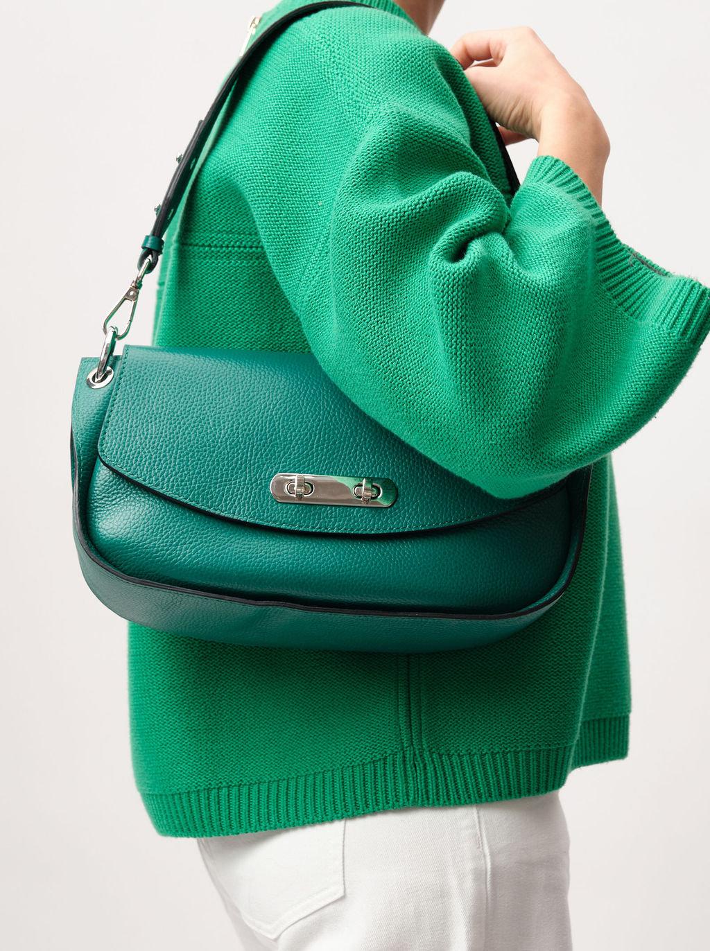 Кожаная сумка Azaro 30645 зеленый изумруд