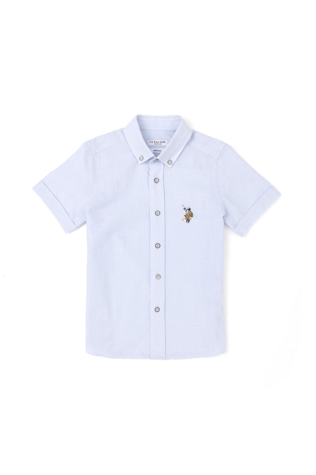 Рубашка U.s. Polo Assn для мальчика голубая короткий рукав