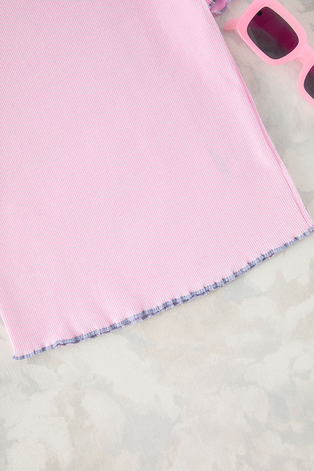 Ac?k Pembe K?z Cocuk Pamuklu Basic Regular Kal?p Kontrast Biye K?sa Kol Orme T-Shirt TKDSS25TS00024 - Trendyolmilla фото 5