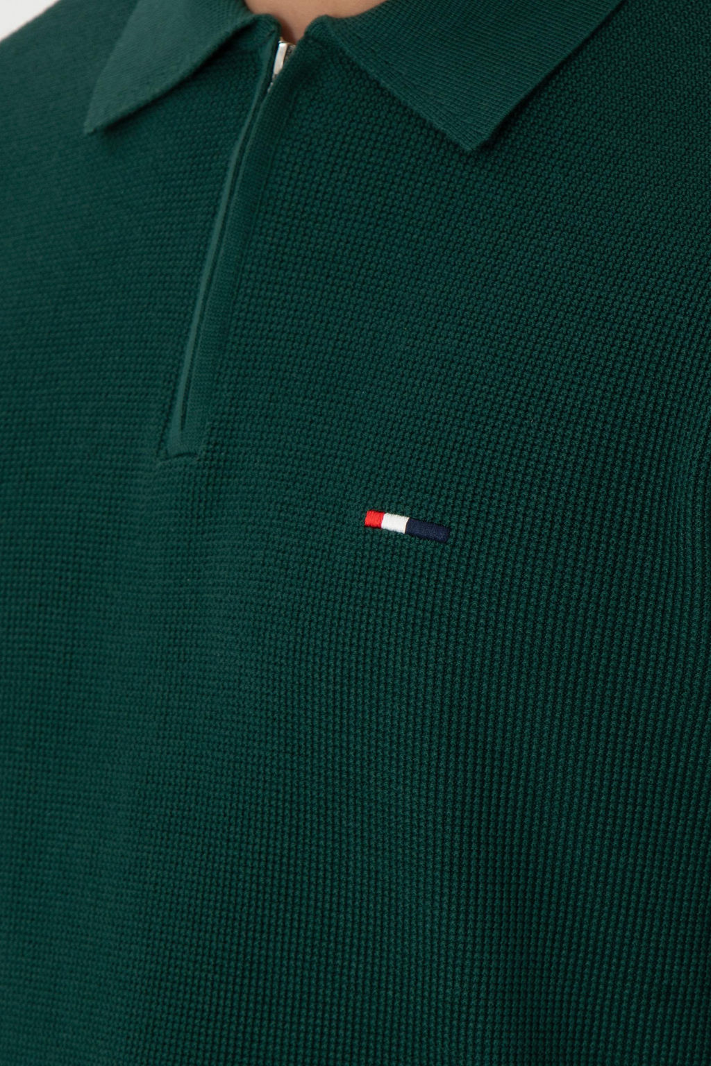 Erkek Regular Fit Yar_m Fermuarl_ Koyu Ye_il Basic Kazak - U.s. polo assn фото 7