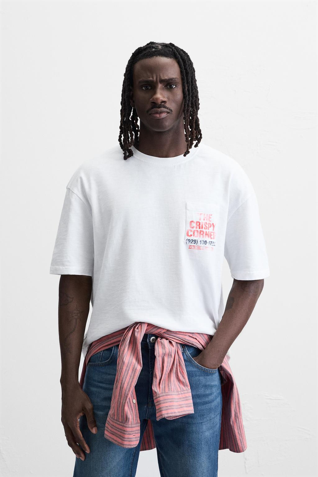 PRINTED T-SHIRT WITH POCKET - Zara фото 2