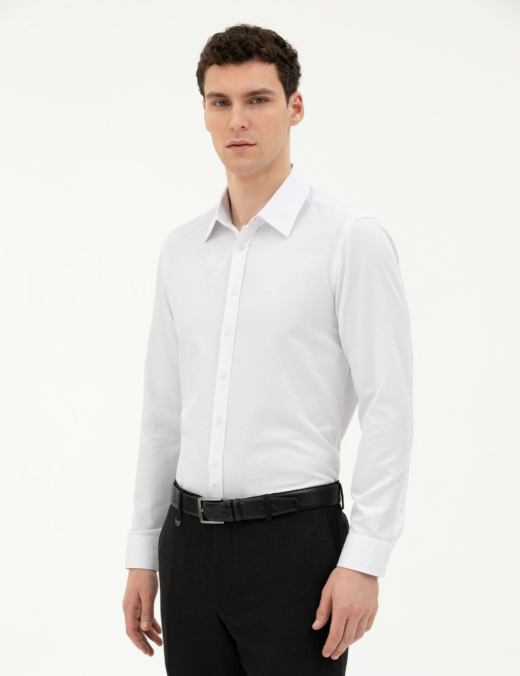 Beyaz Slim Fit Uzun Kollu G_mlek
