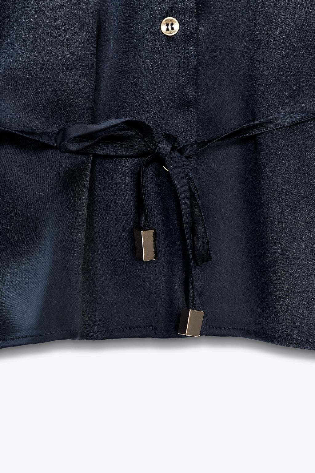 SATIN SHIRT WITH BELT - Zara фото 9