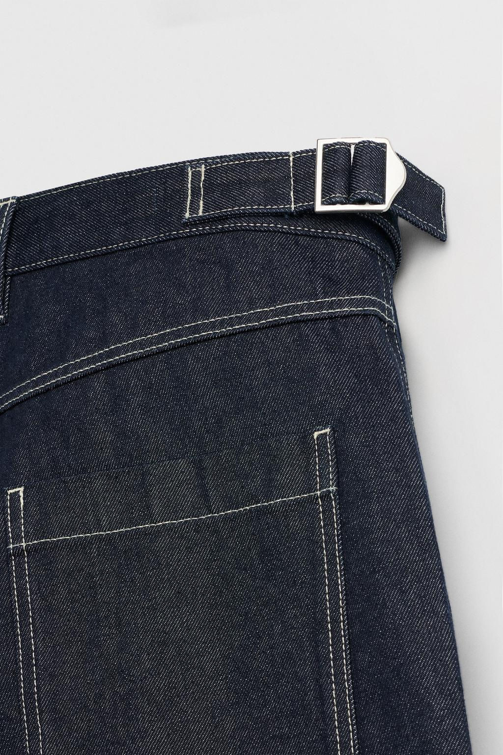 BELTED BAGGY FIT DENIM BERMUDA SHORTS - Zara фото 10
