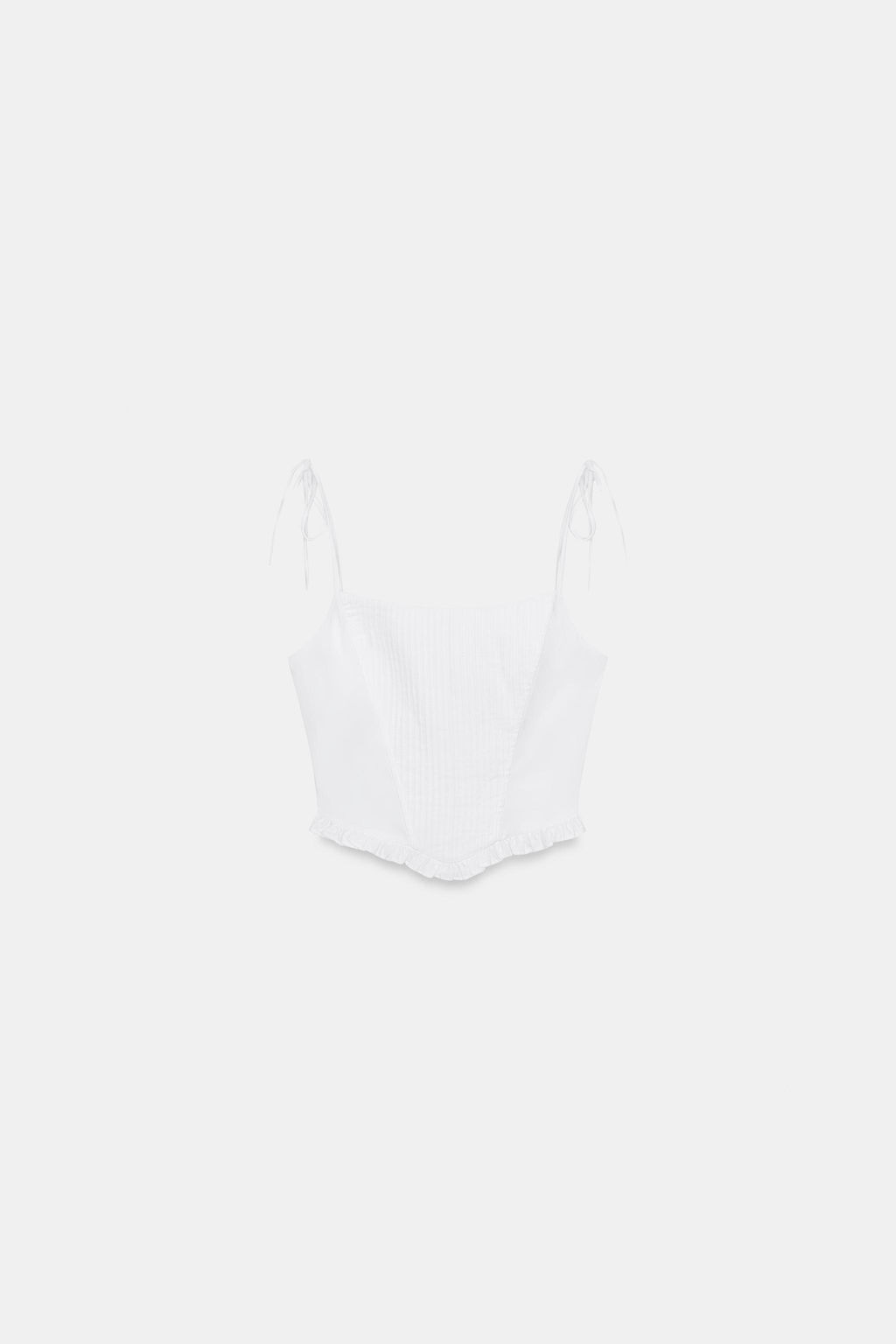 TOP CROP CORSETERO POPEL?N / Blanco - Zara фото 6