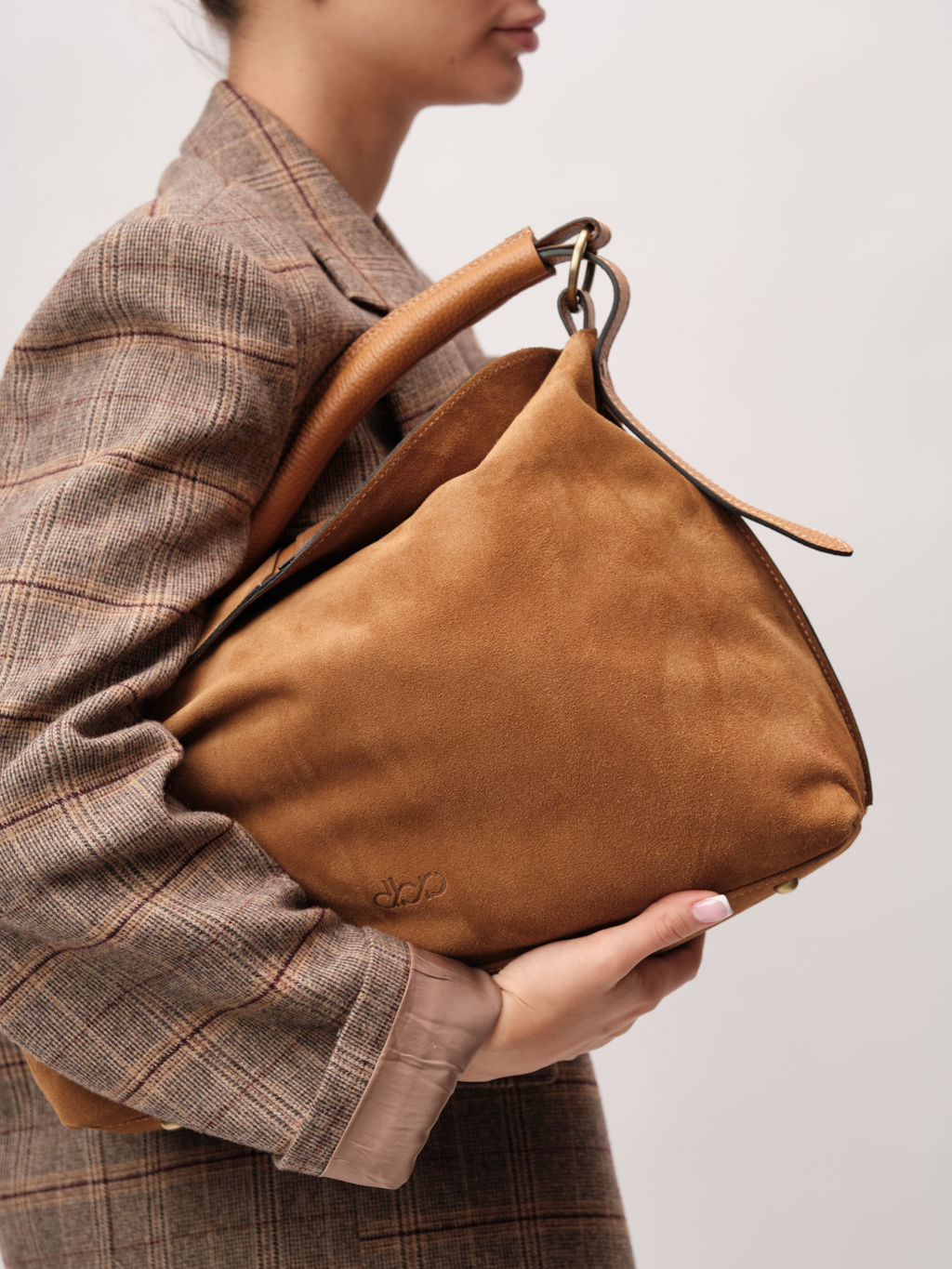 Замшевая сумка Andrea DBR 31374 светло-коричневый  фото 3