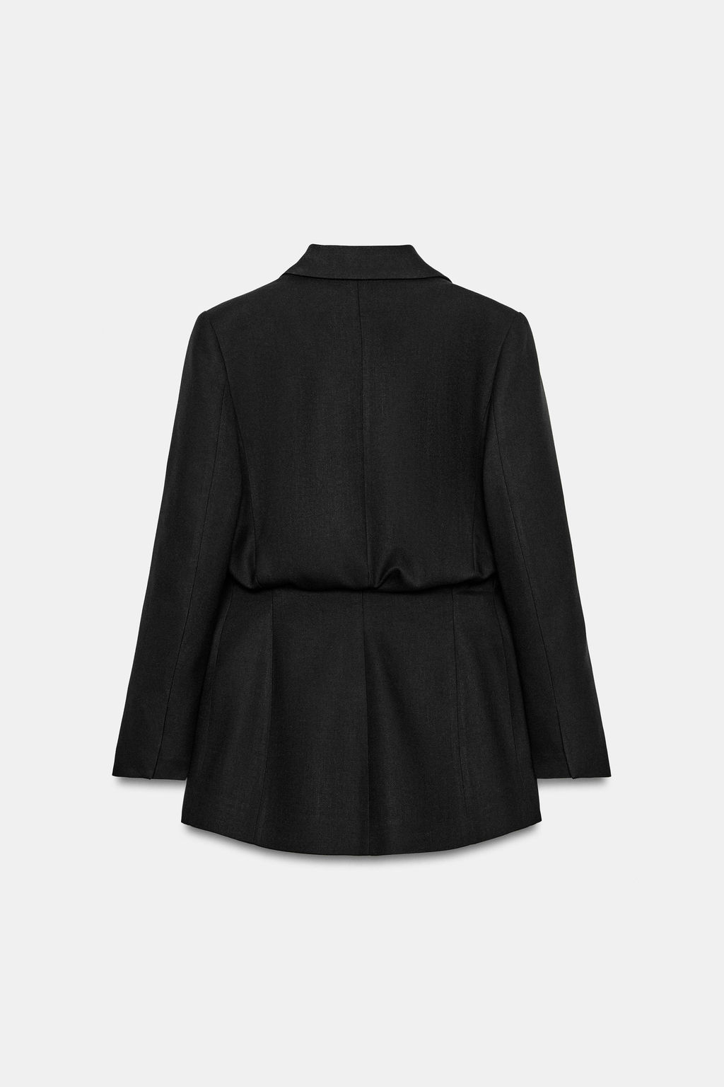 BLAZER CRUZADA CINTURA GLOBO HOMBRERAS / Negro