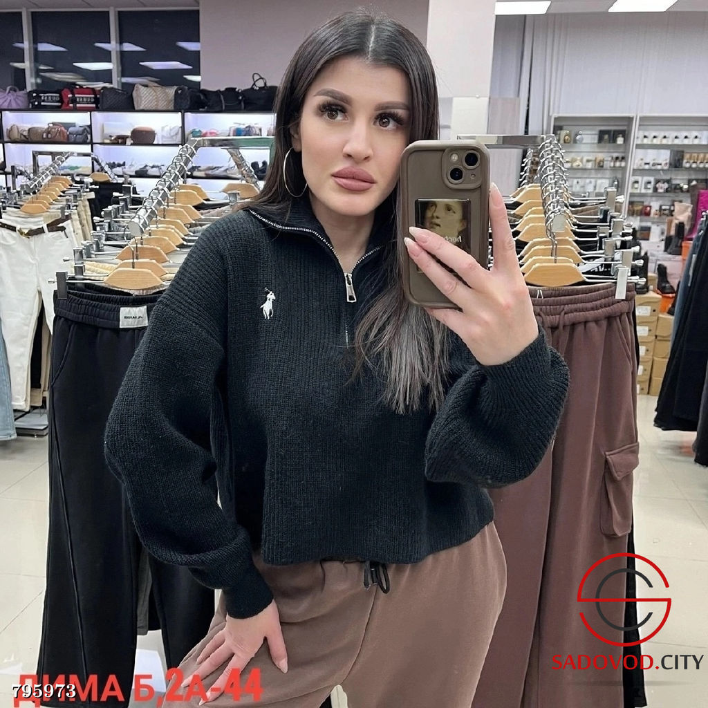 Удлиненный oversize свитер с удобной горловиной на молнии - Bruno фото 4