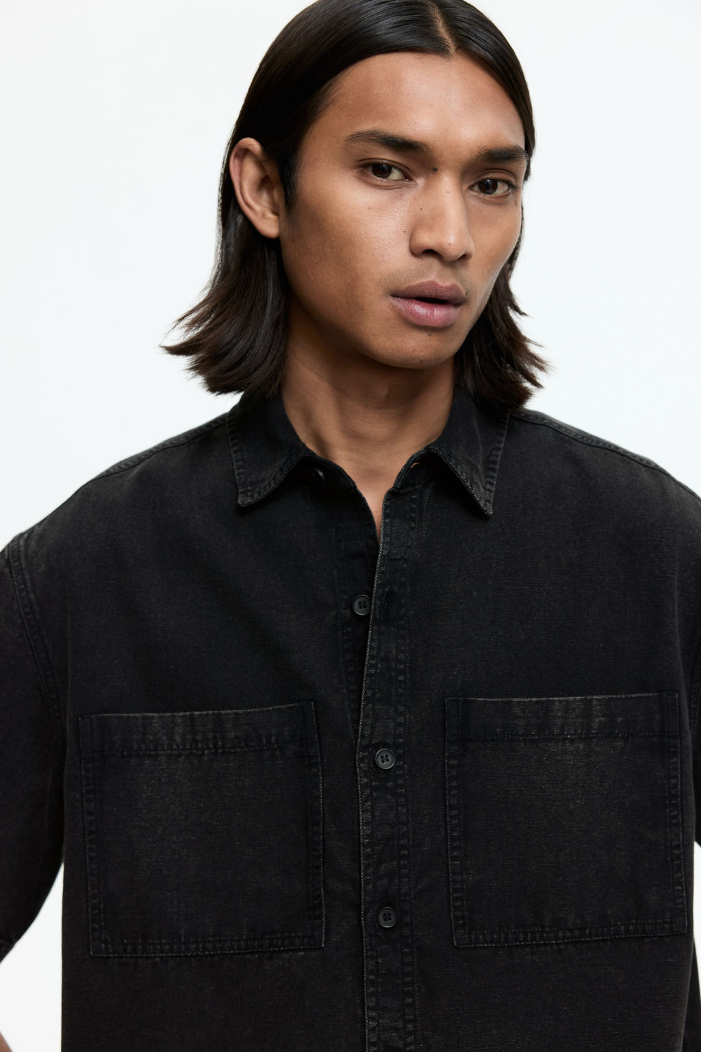 Camisa en lona de algod?n Relaxed Fit - H&m фото 4