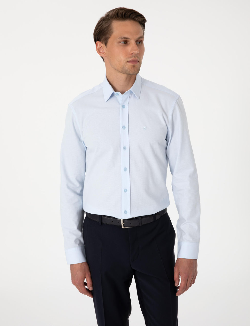 A__k Mavi Slim Fit Uzun Kollu G_mlek - Pierre cardin фото 3