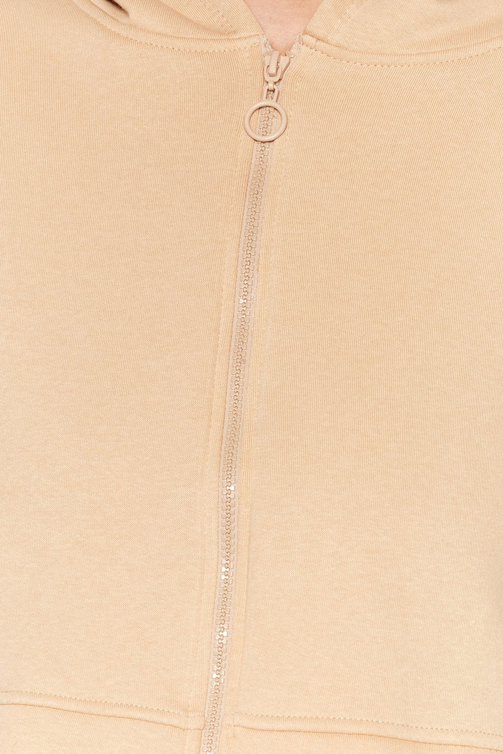 TRENDYOLMILLA Ekru Basic Fermuarl? Kapusonlu Crop Kal?n Ici Polarl? Orme Sweatshirt TWOAW20SW0660  фото 5