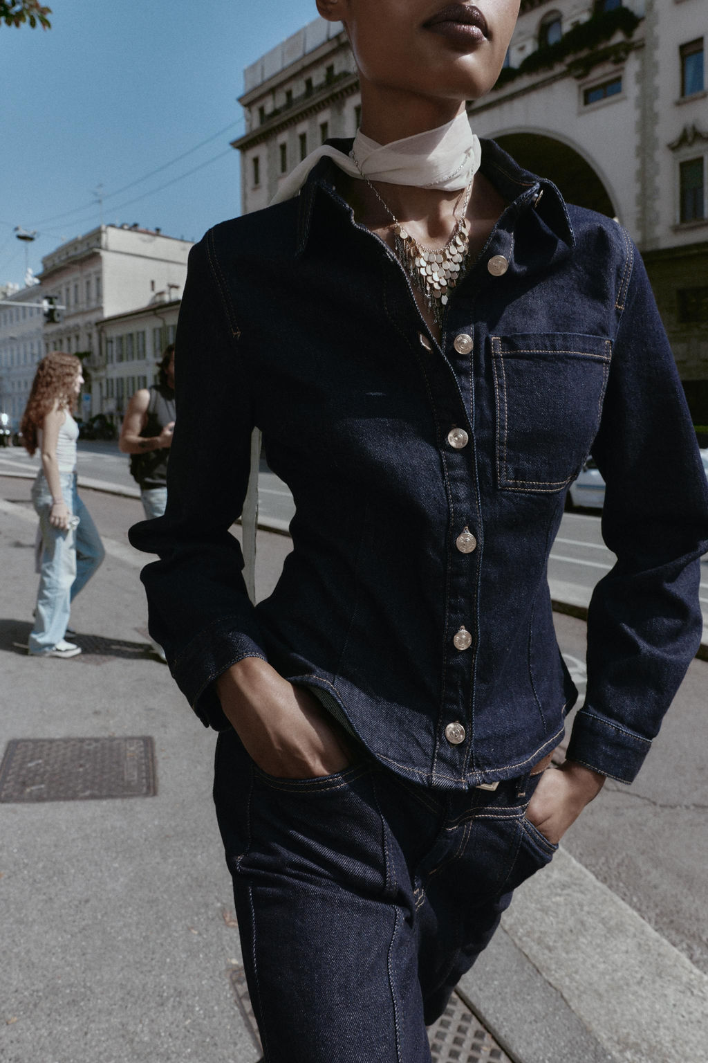 Z1975 FITTED DENIM SHIRT - Zara фото 4