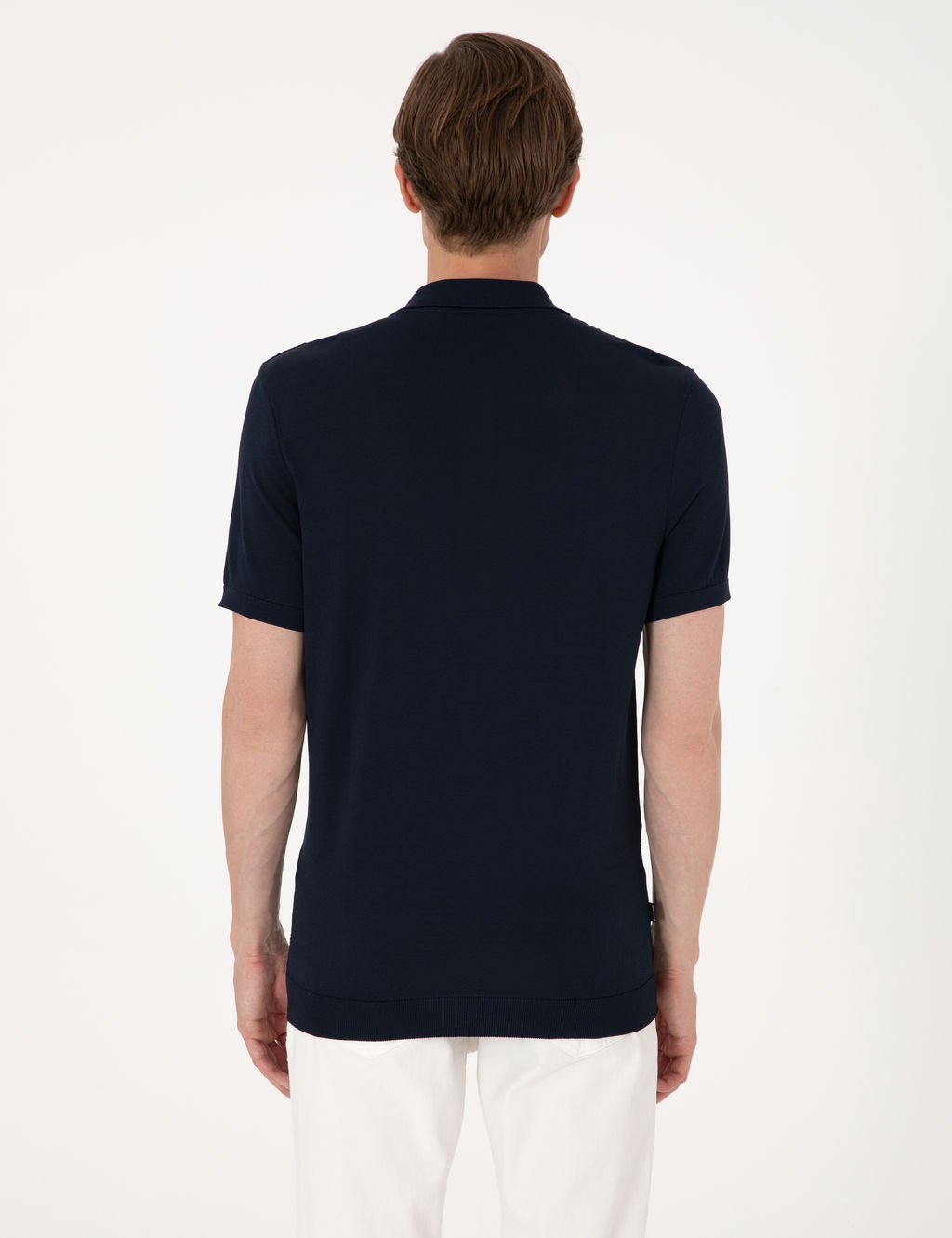 Lacivert Slim Fit Polo Yaka D__meli Triko Ti__rt