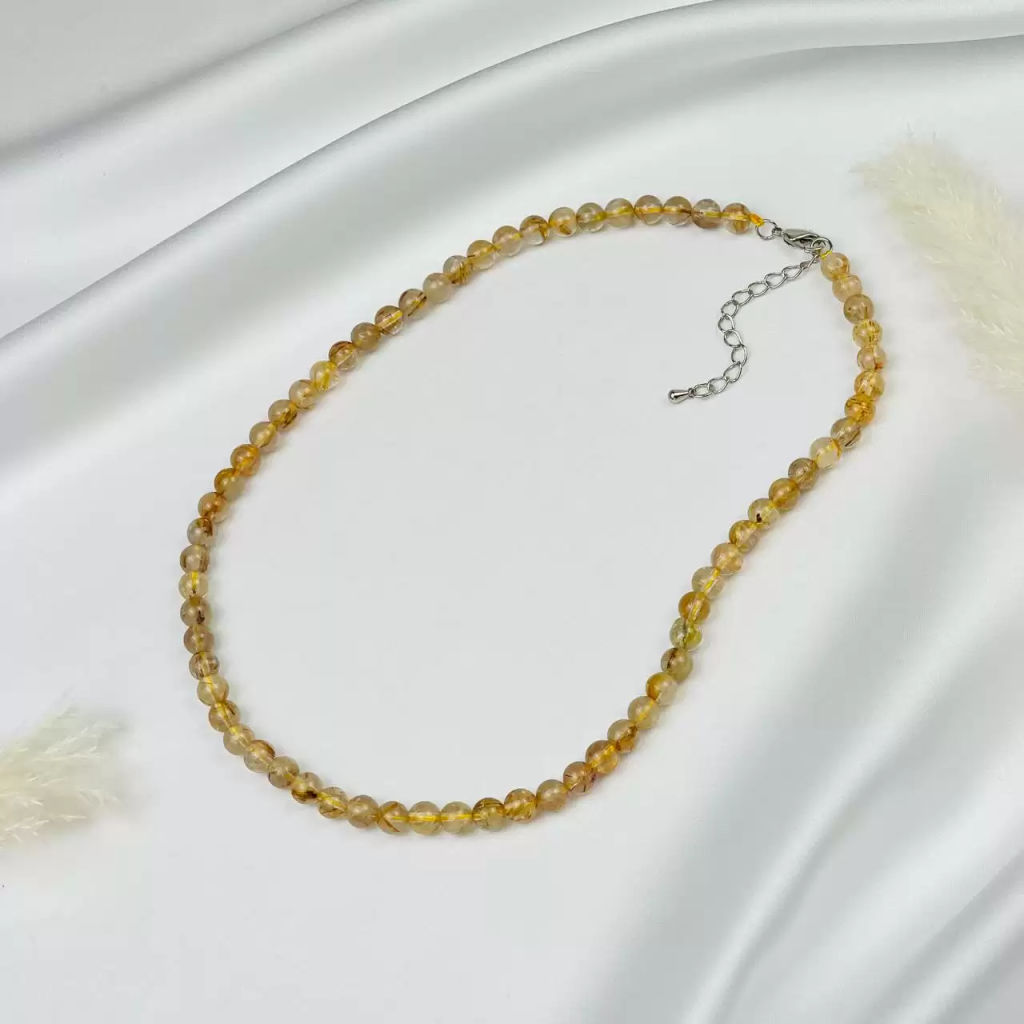 Бусы из Рутилового кварца "Волосатик"