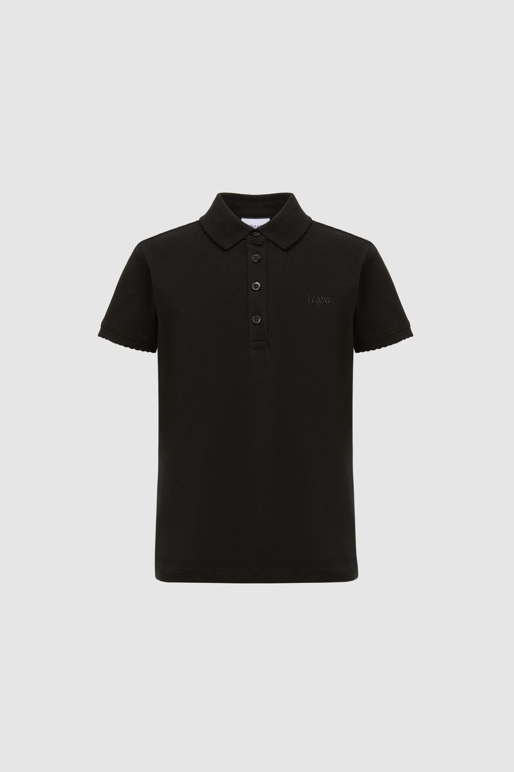 K_z _ocuk Polo Yaka Siyah Basic Ti__rt