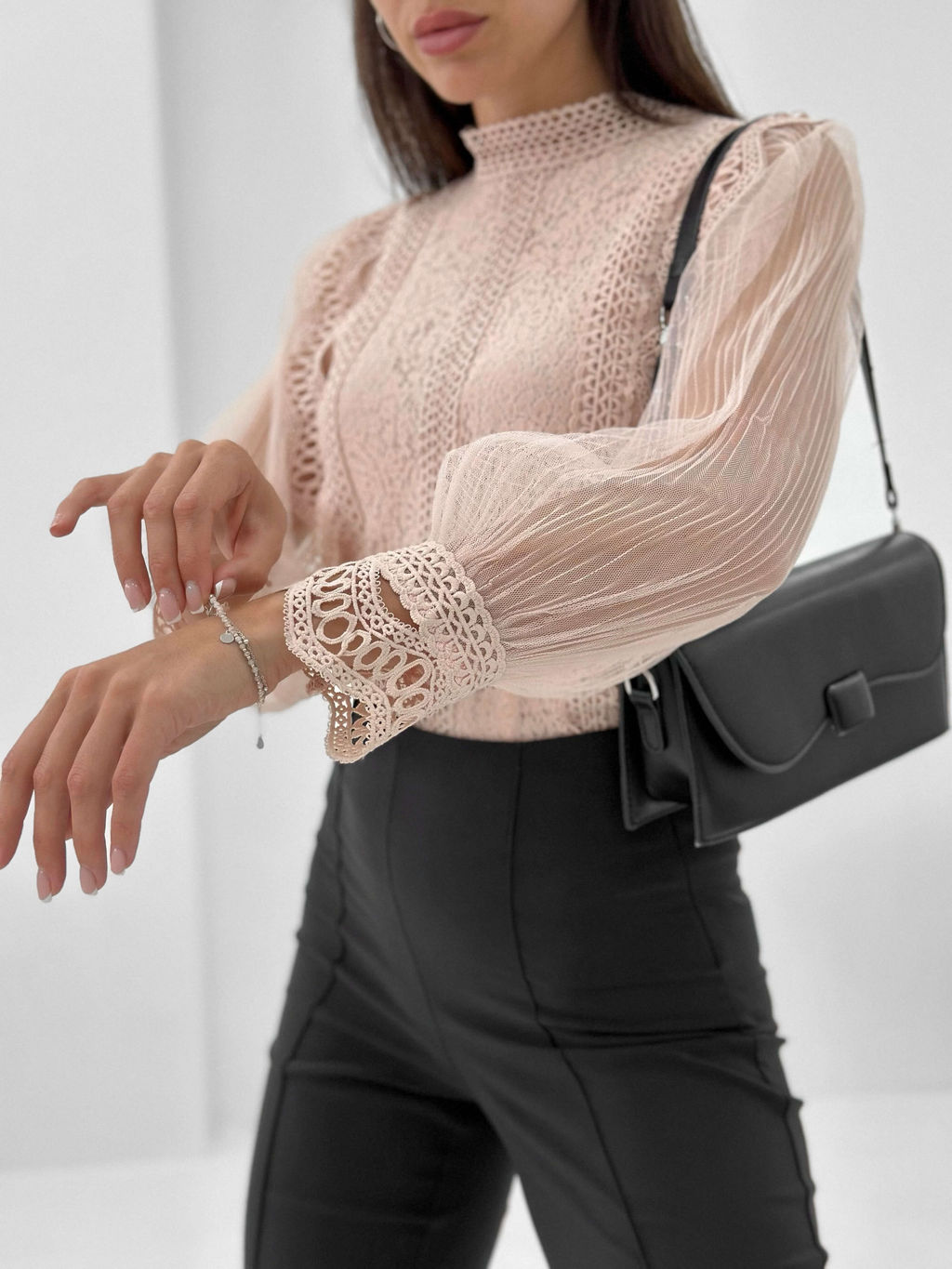 Блузка Сидни (пудровый) - Nadi bordo фото 13