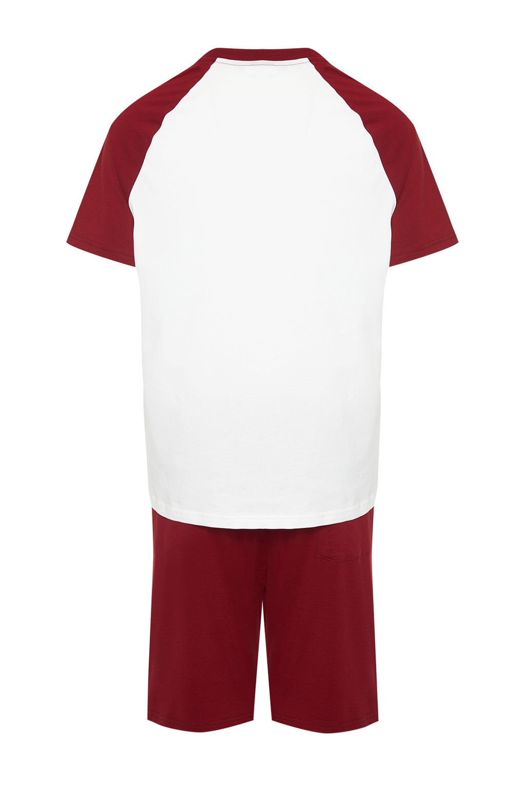 TRENDYOL MAN Bordo Ekru Nak?sl? Reglan Kol Orme Sortlu Pijama Tak?m? TMNSS24PT00007 - Trendyolmilla фото 8