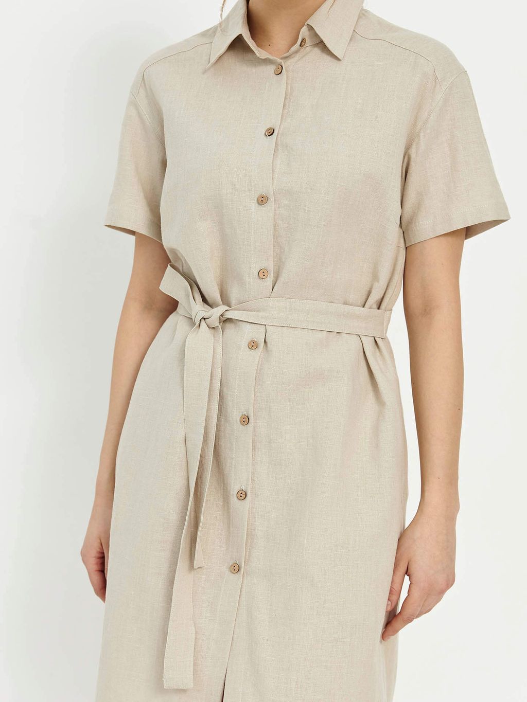 из 100% льна премиального качества. Платье Лион бежевое - Vals фото 2