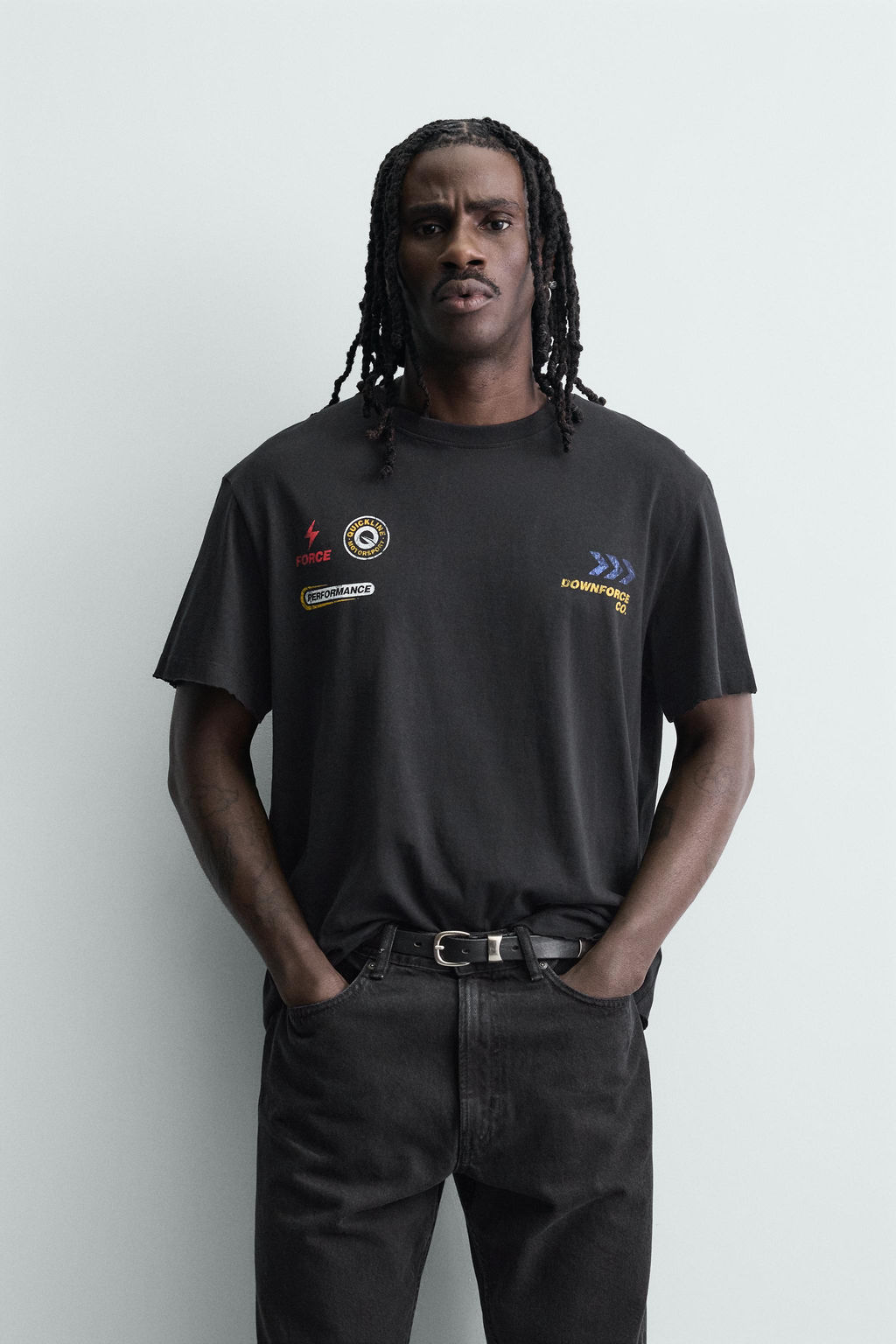 CAMISETA LAVADA GR?FICOS / Negro - Zara фото 2