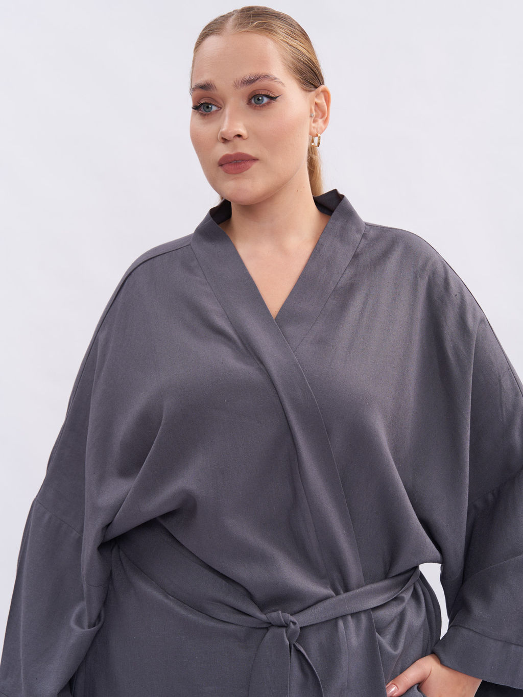 Кардиган кимоно льняной TKA04152GRY23