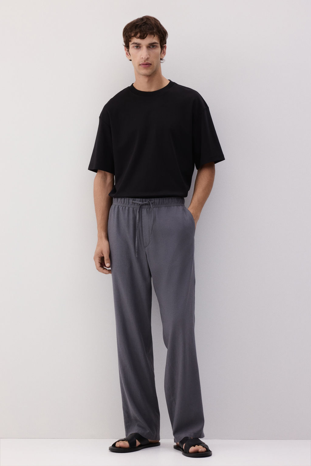 Pantal?n en mezcla de lino Relaxed Fit - H&m фото 4