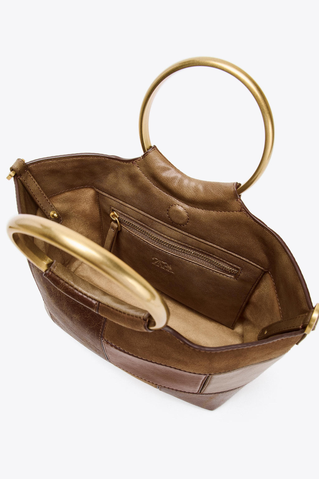 PATCHWORK MINI BUCKET BAG WITH RIGID HANDLES - Zara фото 6