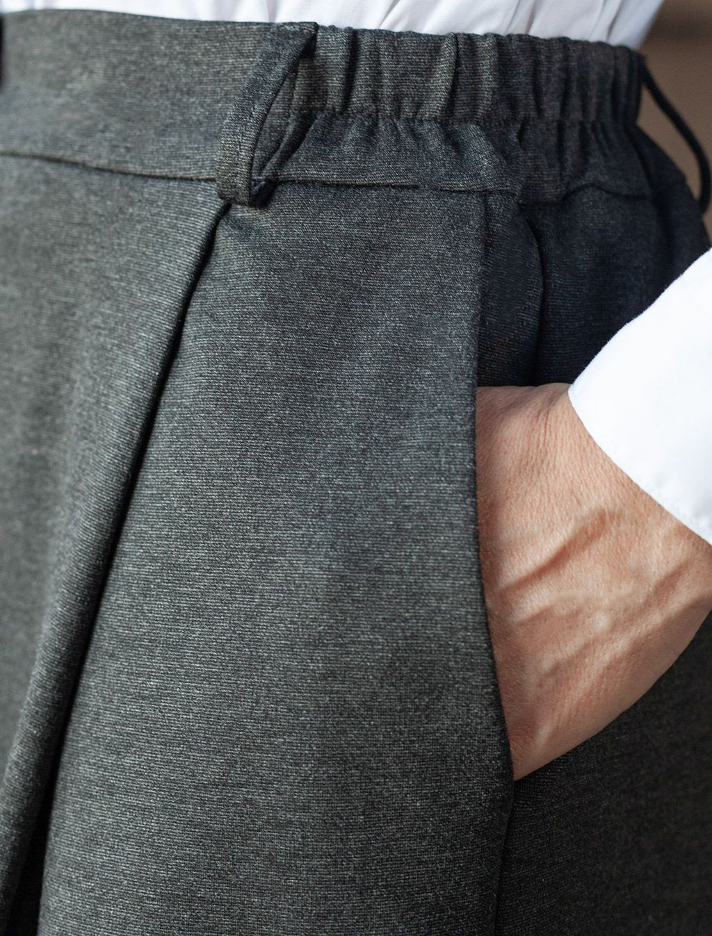 Брюки-палаццо на резинке сзади из джерси - Vilatte фото 6