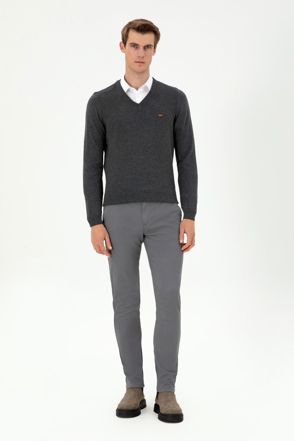 Мужской свитер антрацитового меланжа - U.s. polo assn фото 4