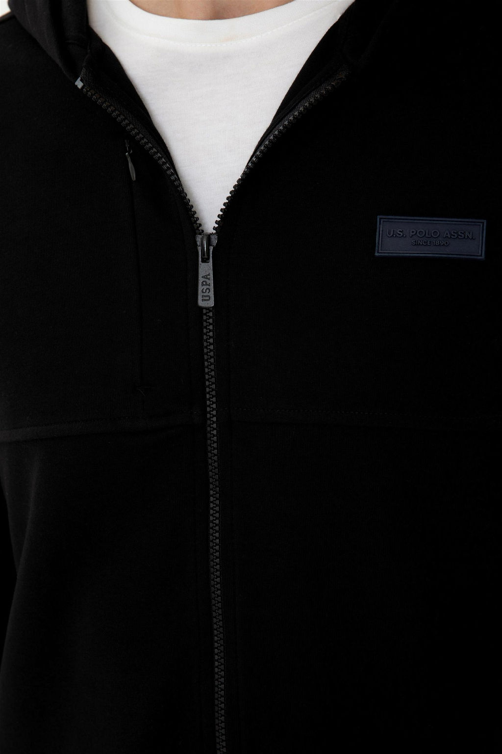 U. S. Polo Assn Мужской черный вязаный кардиган с капюшоном - U.s. polo assn фото 7