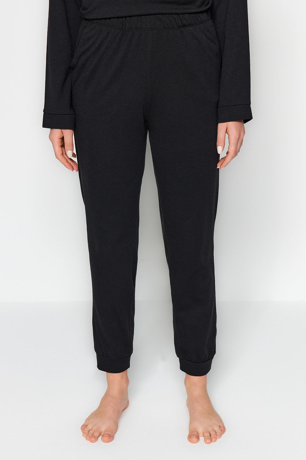 Siyah Sloganl? T-shirt-Jogger Orme Pijama Tak?m? THMAW21PT0497