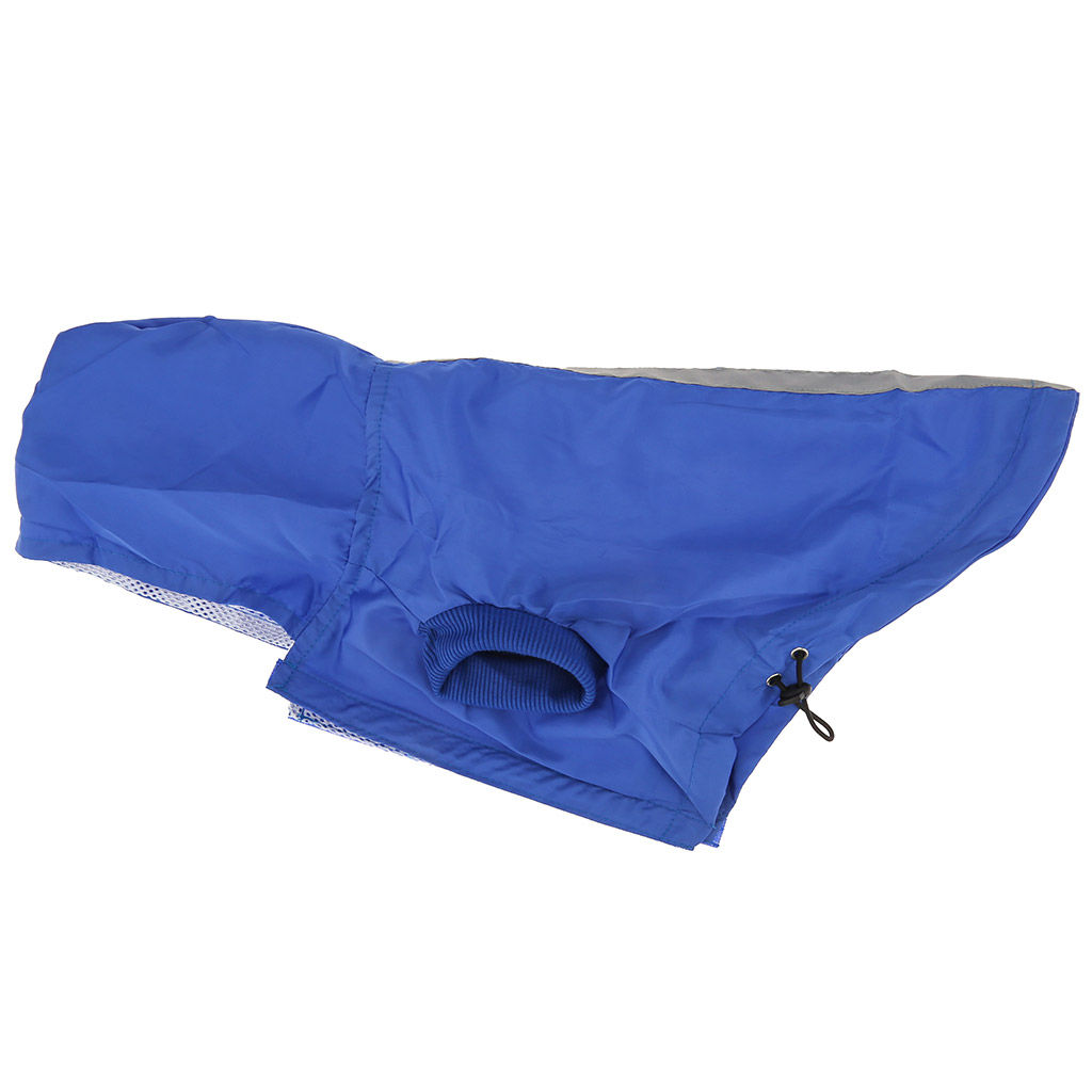 Пэт тойс (Pet toys) Одежда для собаки Плащ с капюшоном, на липучке, светоотражающая полоска, р-р S, длина спинки 22см/обхват груди 40см/обхват шеи 28см, цвет-синий, плащевка (Китай) - Домашняя Мода фото 7