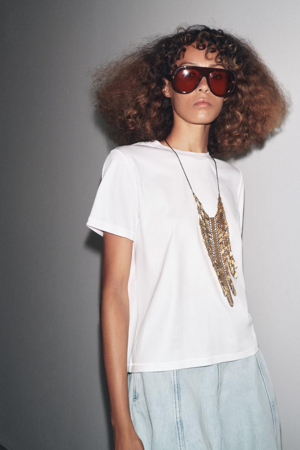 MERCERISED COTTON T-SHIRT - Zara фото 2