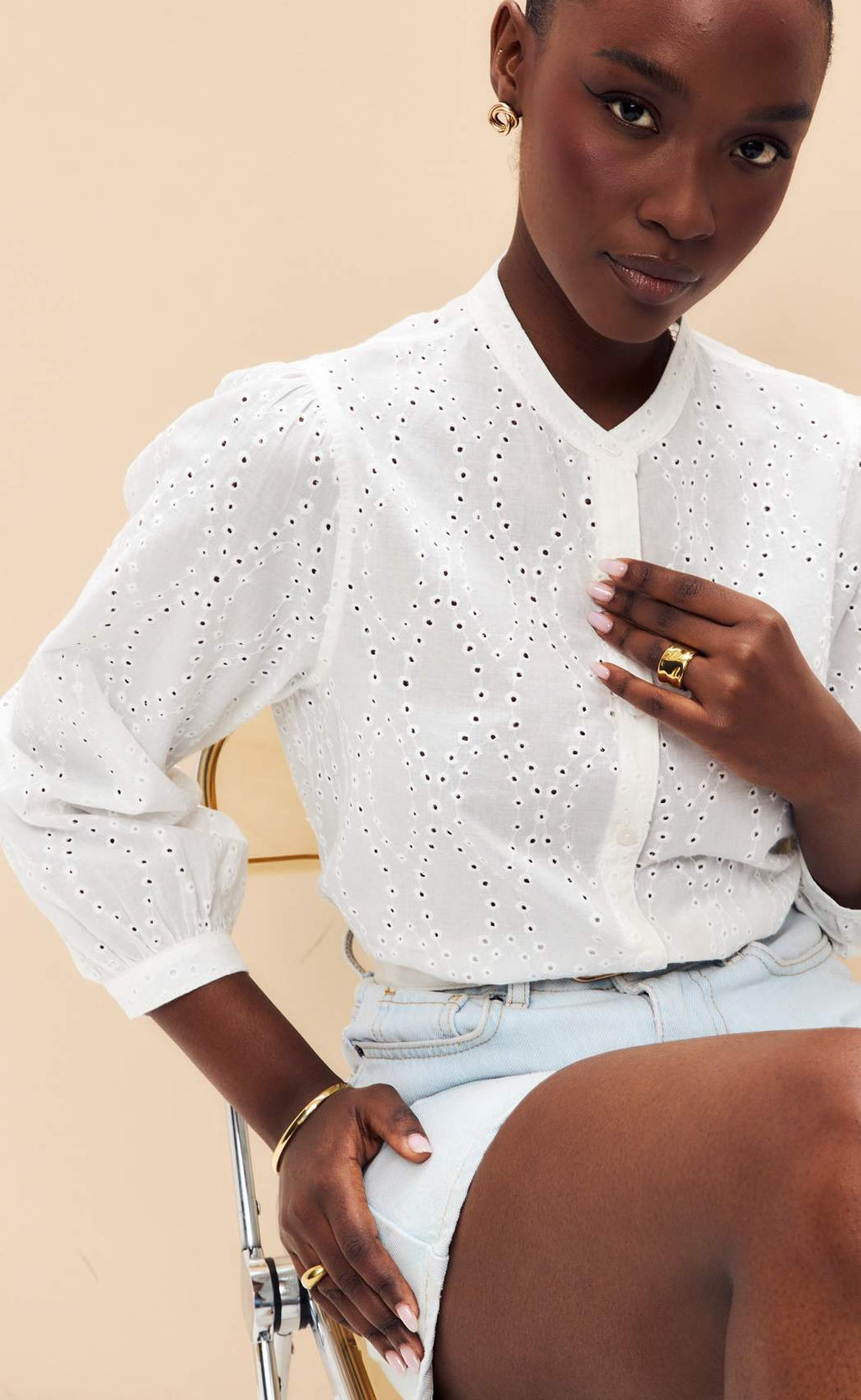 Блузка F512-1102 white - Fine joyce фото 2