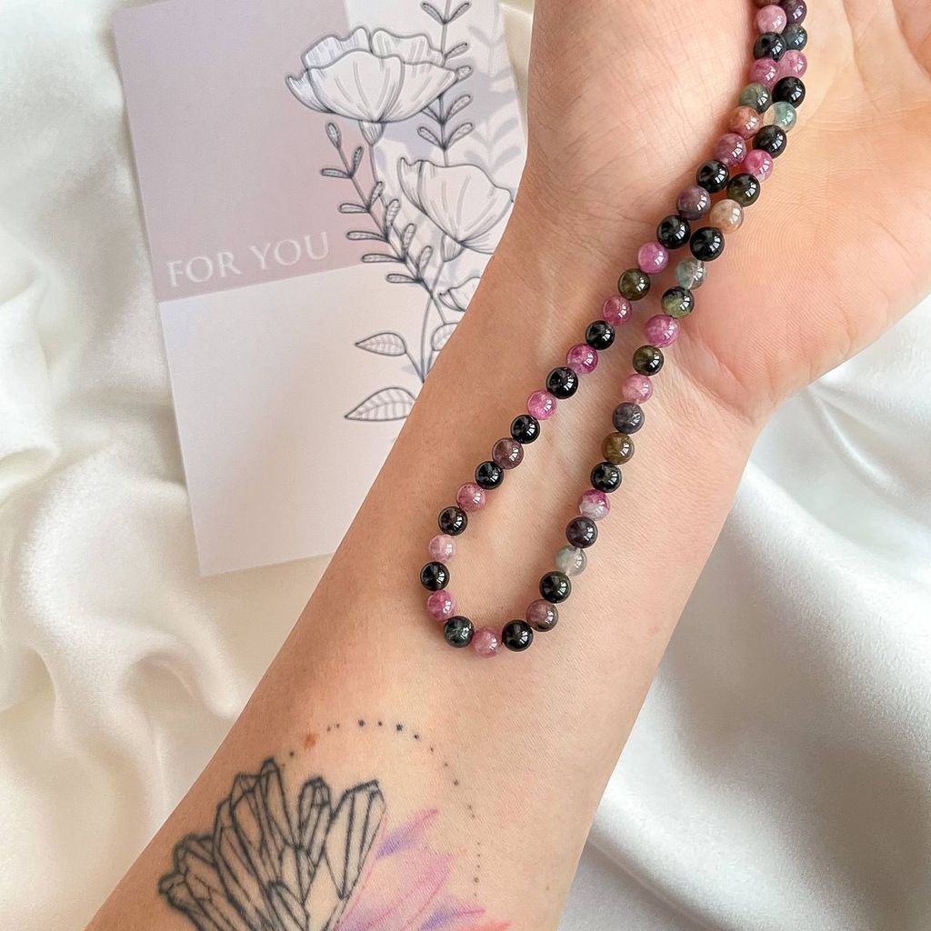 Бусы из Турмалина микс