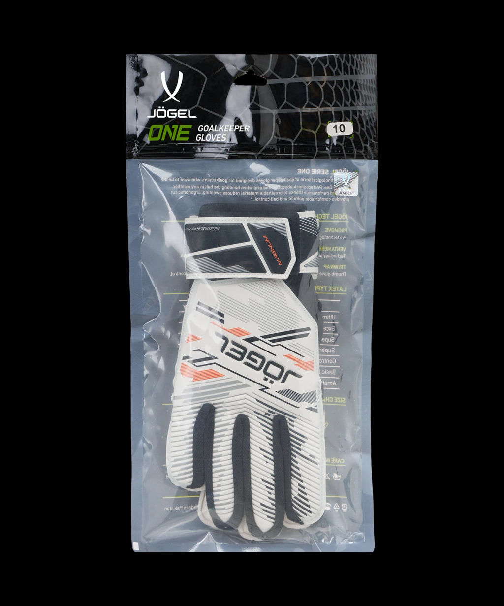 Перчатки вратарские JOGEL Magnum AL3 Flat, белый  фото 4