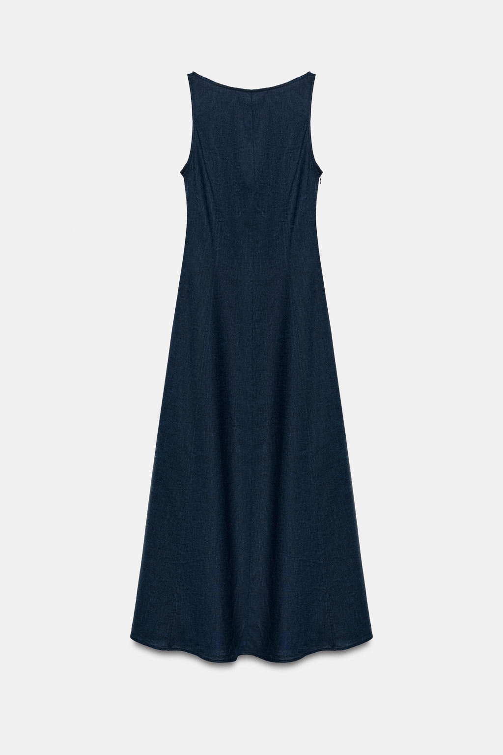 VESTIDO MIDI CON LINO ESPALDA DESCUBIERTA / Azul - Zara фото 8