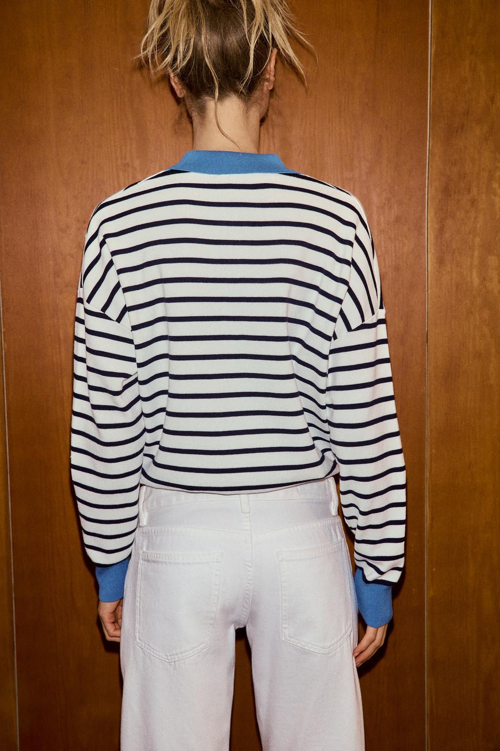 STRIPED KNIT POLO SHIRT - Zara фото 5