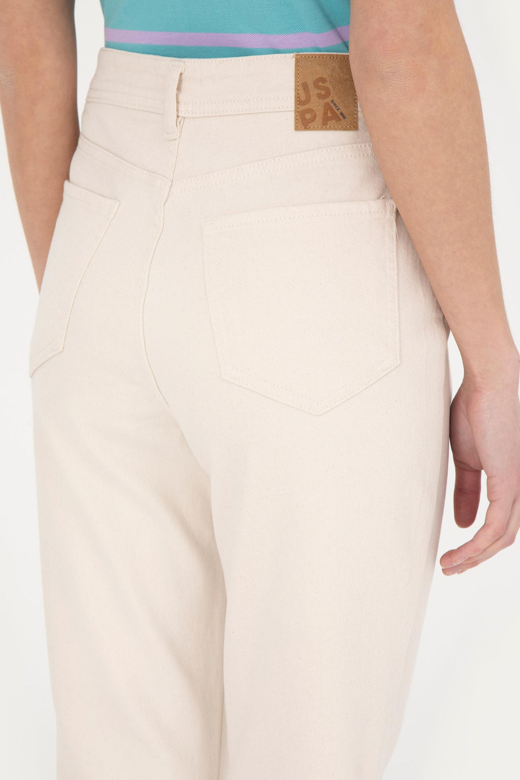 Женские бежевые джинсовые брюки - U.s. polo assn фото 14
