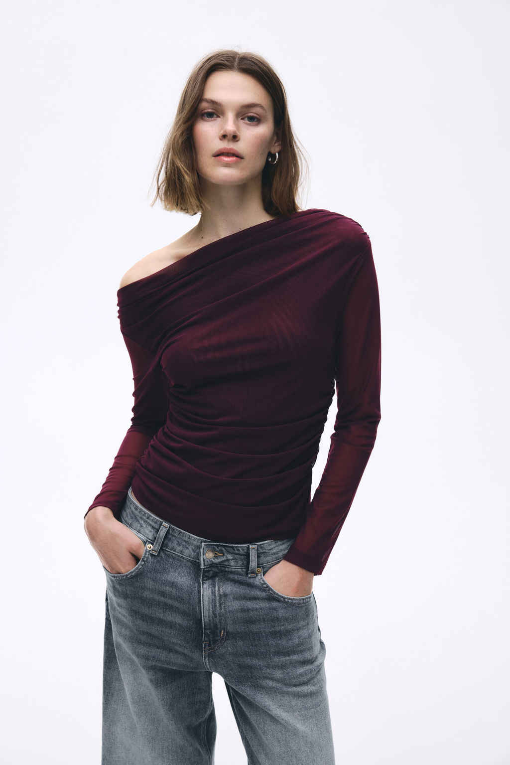 Top de un hombro en malla - H&m фото 3
