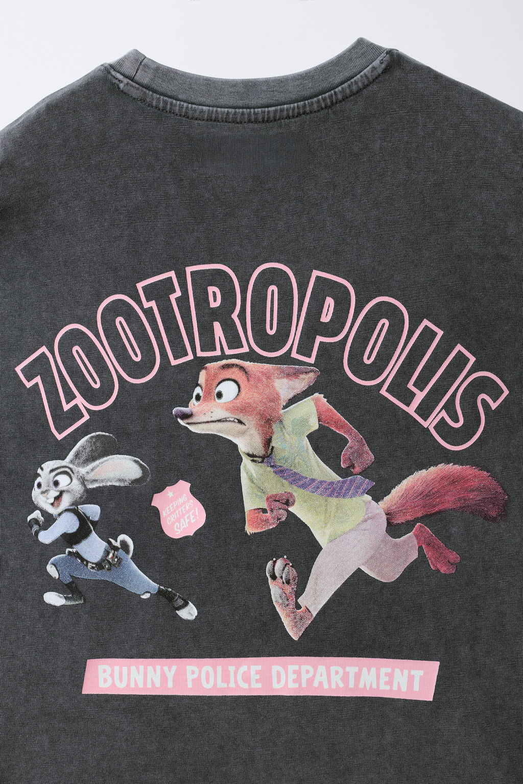 CAMISETA EFECTO LAVADO ZOOTR?POLIS  DISNEY / Gris antracita - Zara фото 6