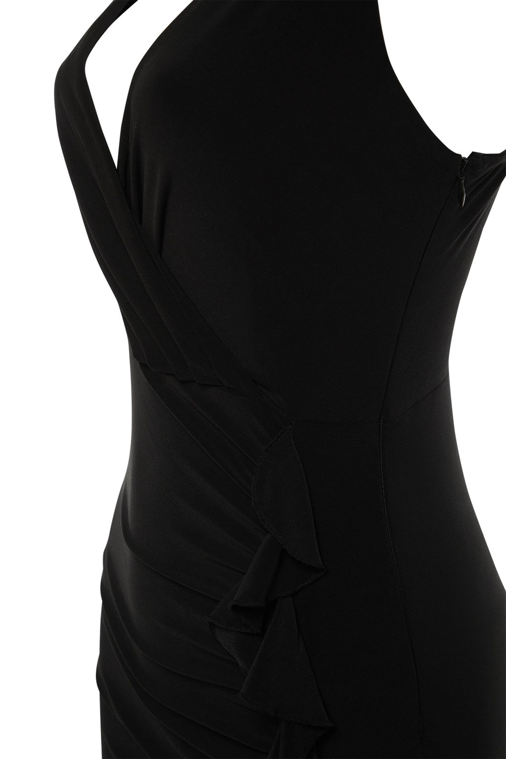 TRENDYOLMILLA Bordo Vucuda Oturan Astarl? Volanl? Orme Uzun S?k Abiye Elbise TPRSS19UT0026  фото 15