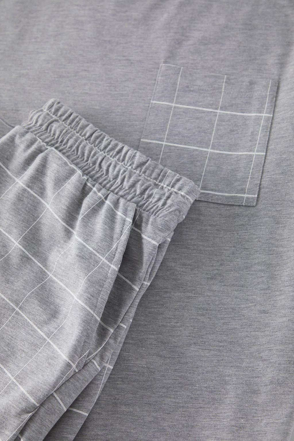 TRENDYOL MAN Lacivert Regular Fit Ekose Orme Sortlu Pijama Tak?m? TMNSS25PT00034 - Trendyolmilla фото 7