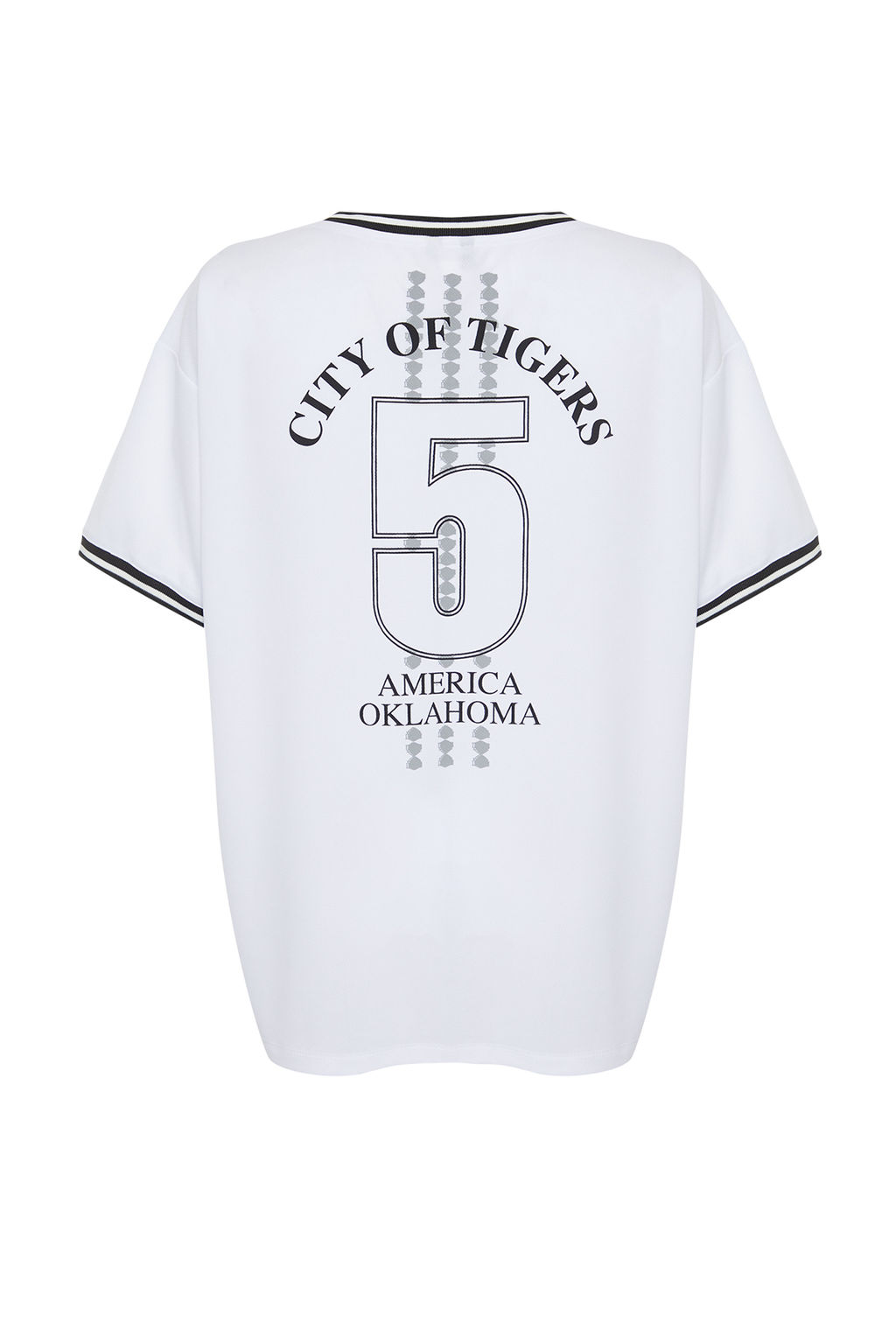 TRENDYOLMILLA Pembe Slogan Bask?l? Oversize/Genis Kesim V Yaka Orme T-Shirt TWOSS24TS00112 фото 9