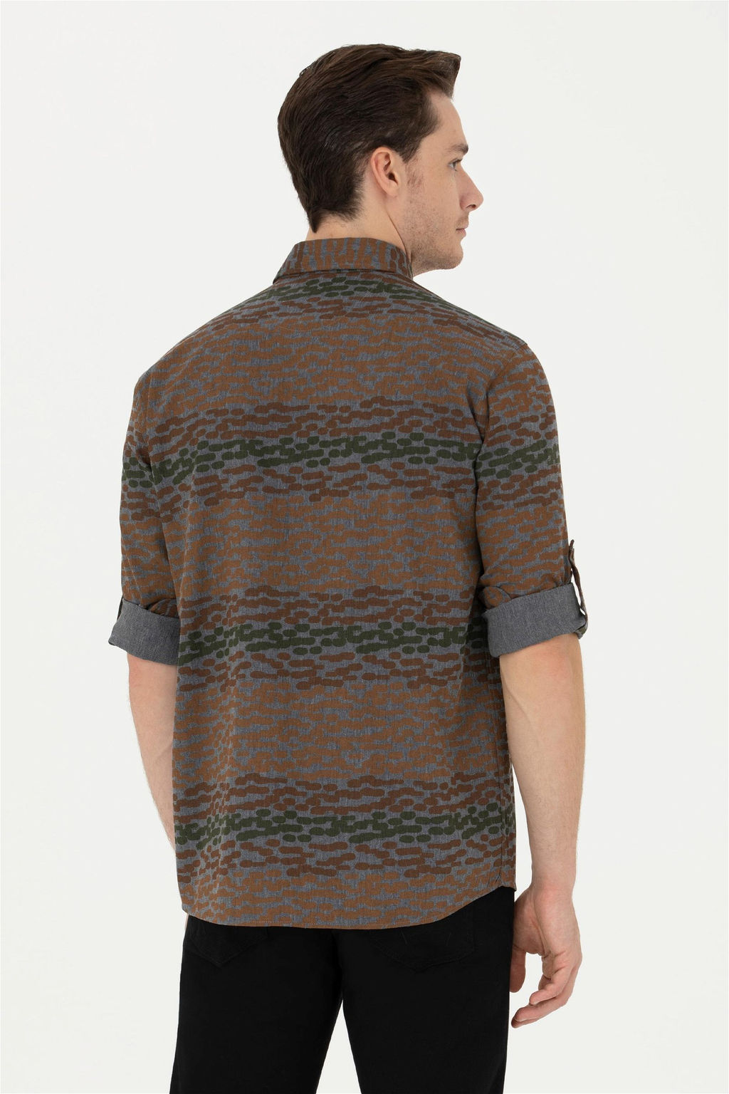 Мужская рубашка антрацитового цвета с длинным рукавом - U.s. polo assn фото 5